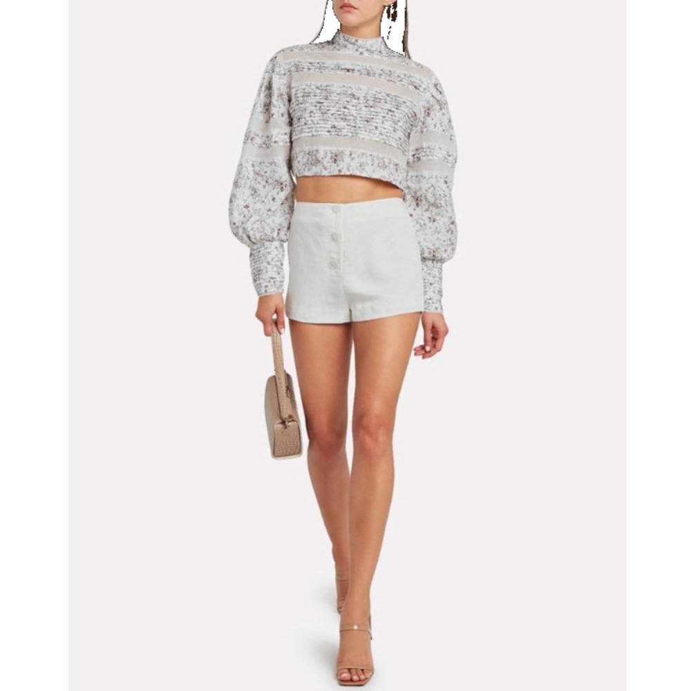 Sir. The Label Laney Linen High-waist Button Front Mini Shorts Size XS